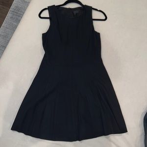 Theory Black Sleeveless Pleated Dress